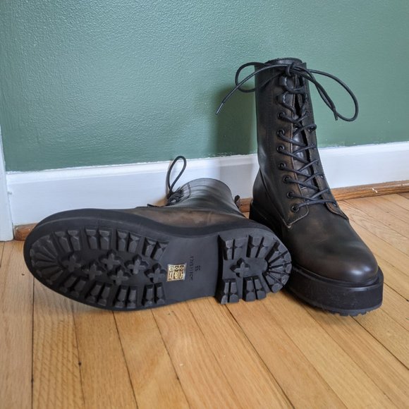 NWT Free People Collins Combat Boot / Black - Picture 7 of 7